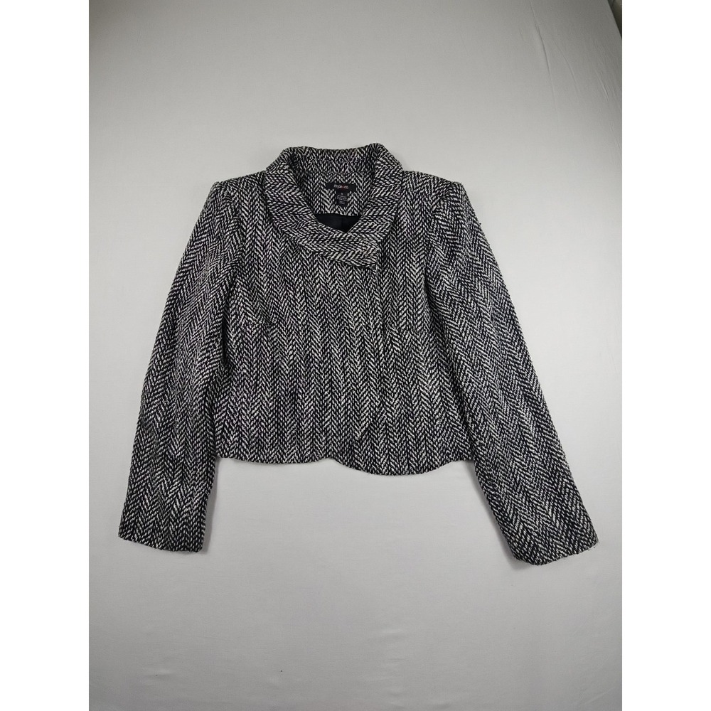 Women's Style & CO Twill Jacket Short Black/White SIZE 18